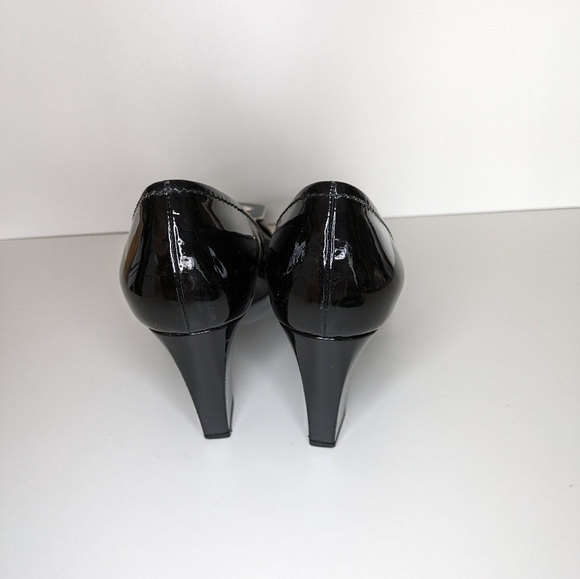 Dior Black Patent Leather Buckle Detail Block Heel Pumps Size 8.5-9 - Picture 4 of 8